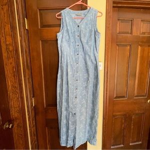 Liz Claiborne Floral Denim Maxi Dress